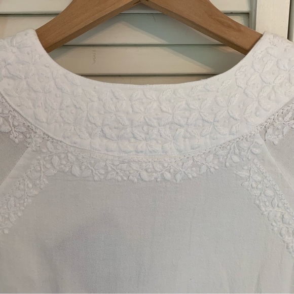 NWT Roller Rabbit White Embroidered Cotton Dress Small Boho Lined $138 Retail - Picture 15 of 16